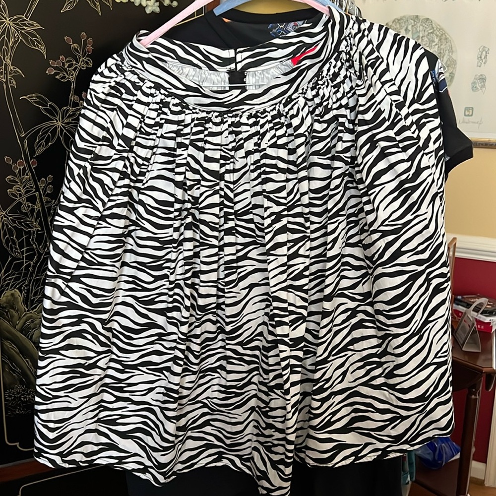 Large Zebra Print Deadly Dames Swing Skirt